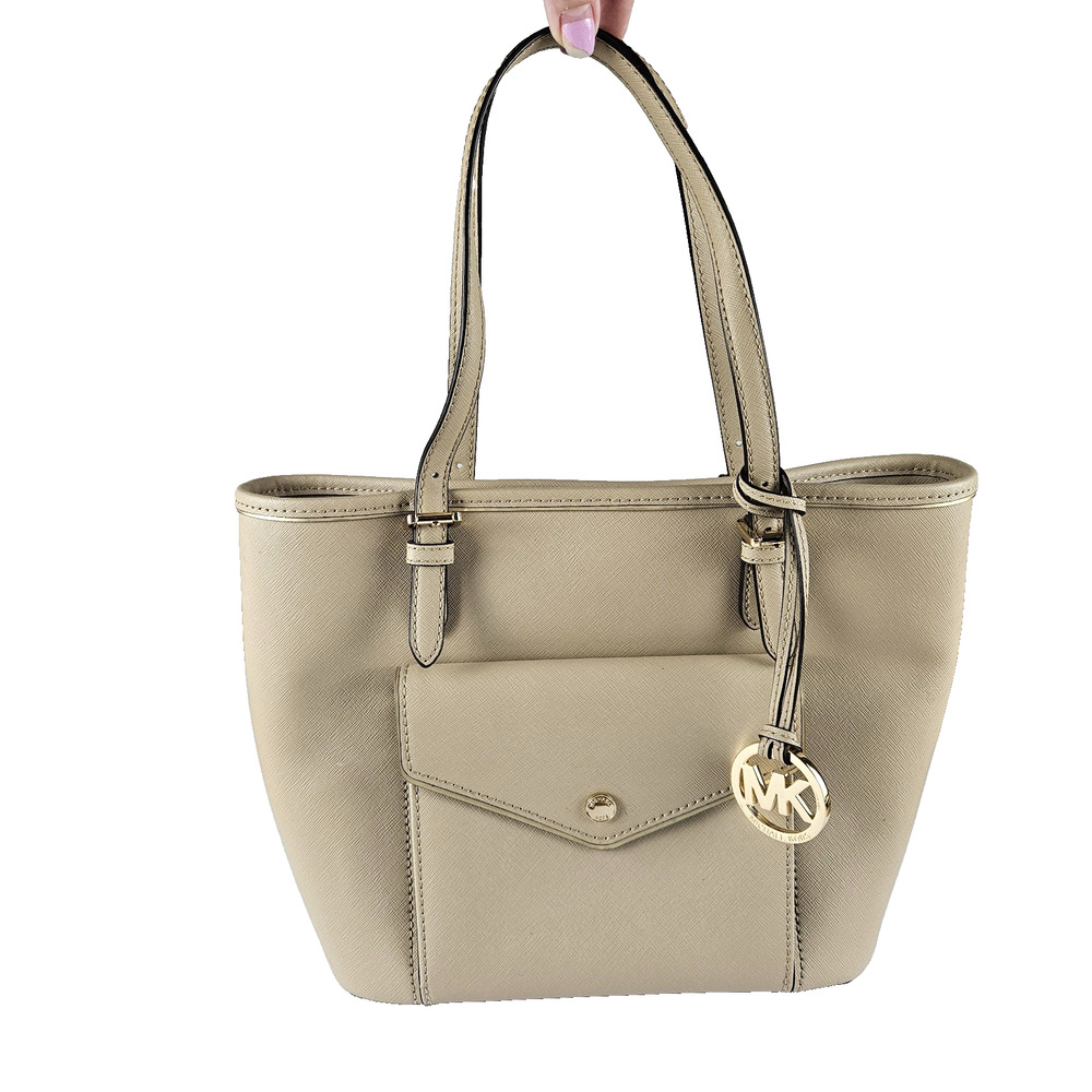Michael Kors Jet Set Travel Saffiano Leather Front Pocket Tote Shoulder Purse
